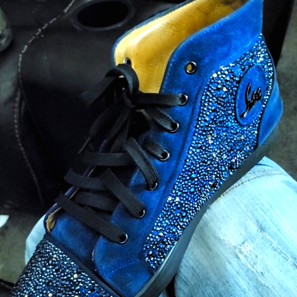Louis vutton Christian loubouden red bottoms size 11 blue